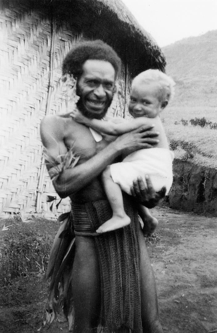 Nong Mbali with her father.